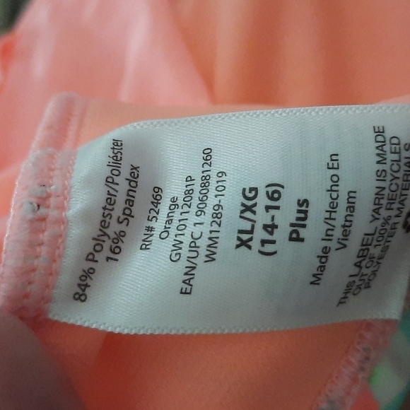 Wonder Nation extra large 14 16 long sleeve floral swim rashguard - Picture 5 of 8